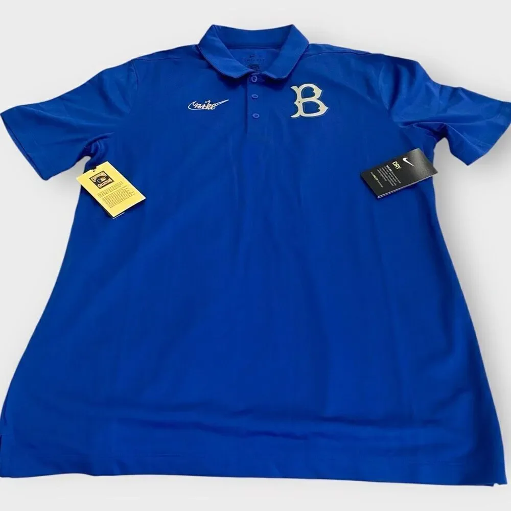 Nike MLB Brooklyn Dodgers Cooperstown Collection DRI-Fit Polo Shirt size M New